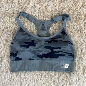 New Balance Grey and Black Camo Sports Bra